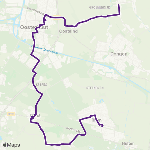 Bravo Rijen via Oosterhout - 's Gravenmoer map