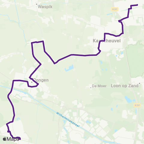 Bravo Waalwijk via 's-Gravenmoer - Rijen map