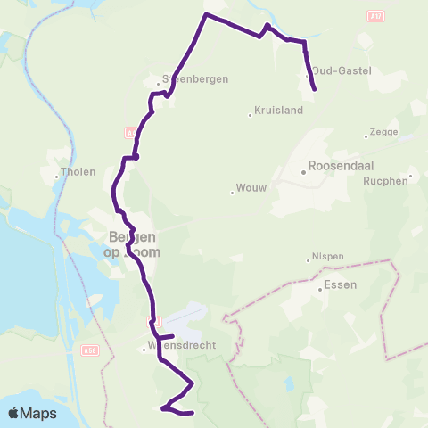 Bravo Oud Gastel via Bergen op Zoom - Ossendrecht map