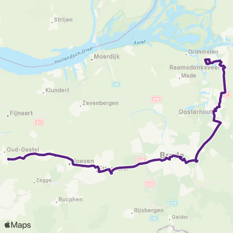 Bravo Geertuidenberg via Breda / A27 - Oud Gastel map