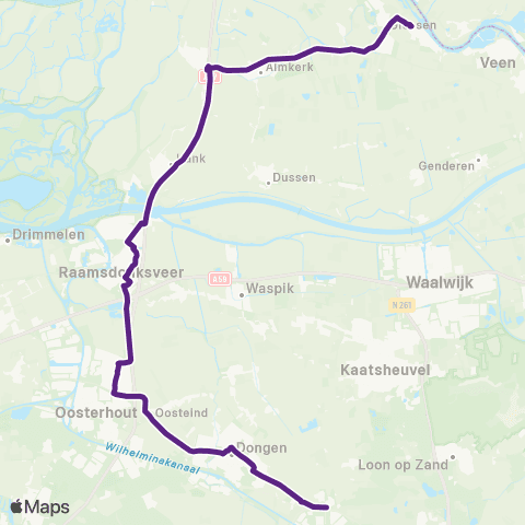 Bravo Dongen via Oosterhout - Andel Prinsentuin map