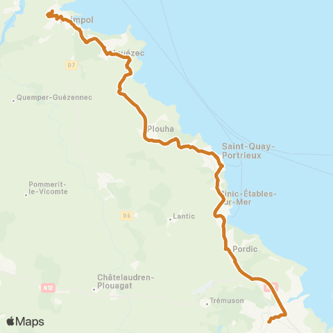 BreizhGo Car 22 Paimpol - Plouha - Saint-Brieuc map