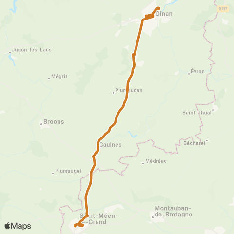 BreizhGo Car 22 Montauban-de-Bretagne - Caulnes - Dinan map