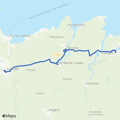 BreizhGo Car 22 Lannion - Tréguier - Paimpol map