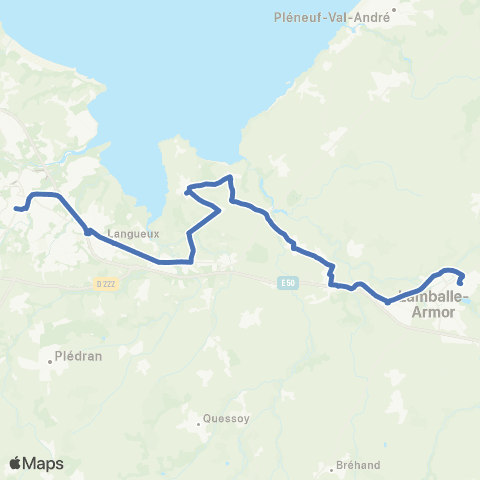 BreizhGo Car 22 Lamballe - Saint-Brieuc map