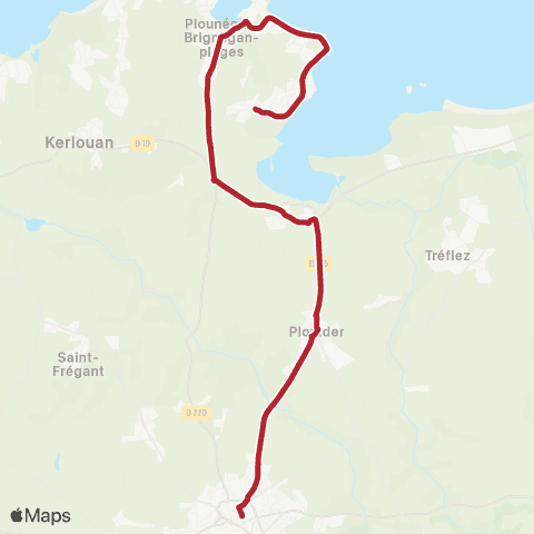 BreizhGo Car 29 Brignogan - Lesneven (Brest) map