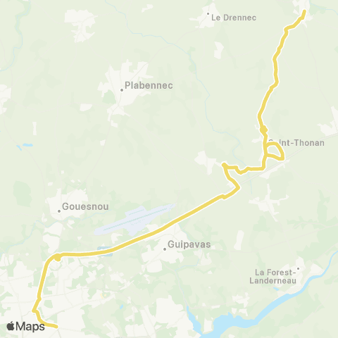 BreizhGo Car 29 Ploudaniel - Saint-Divy - Brest map