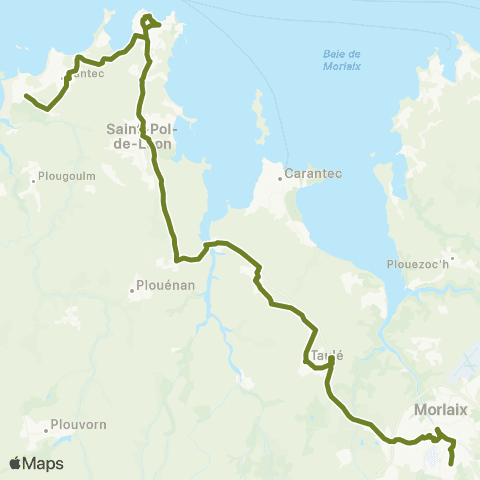 BreizhGo Car 29 Roscoff - Morlaix map