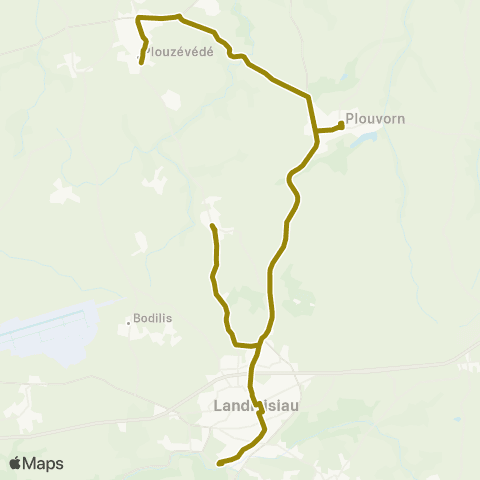 BreizhGo Car 29 Plouzévédé - Landivisiau map