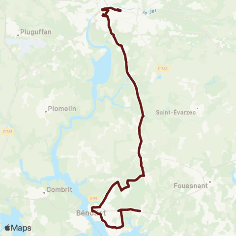 BreizhGo Car 29 Bénodet - Quimper map