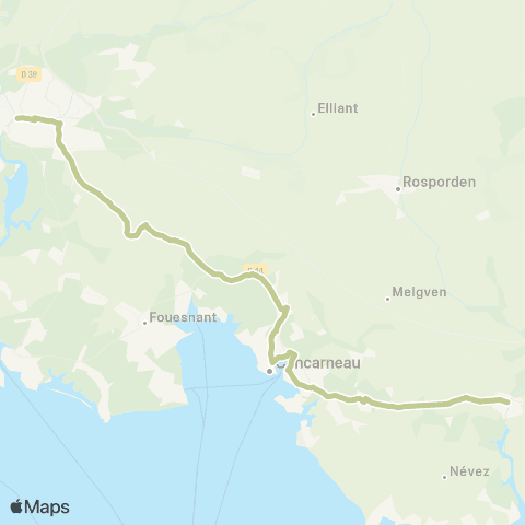 BreizhGo Car 29 Pont-Aven - Trégunc - Concarneau - Quimper map