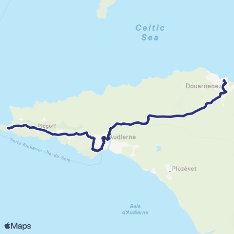 BreizhGo Car 29 Audierne - Douarnenez (Quimper) map