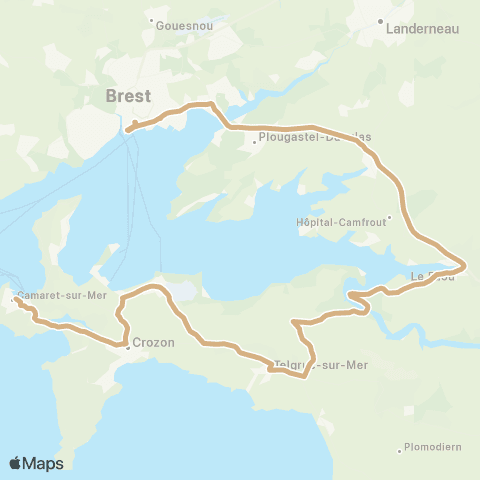 BreizhGo Car 29 Camaret - Brest map