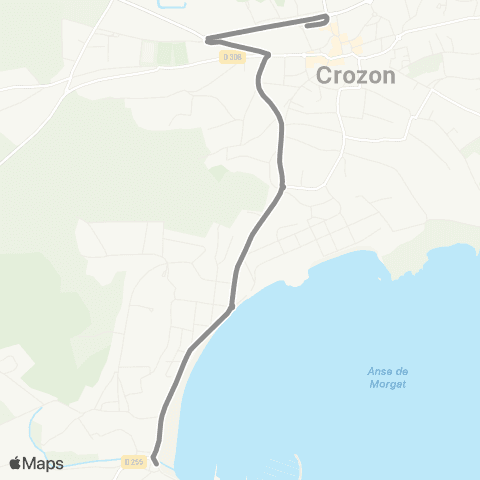 BreizhGo Car 29 TAD Roscanvel, Landévennec, Rosnoën vers Brest map