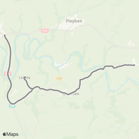 BreizhGo Car 29 TAD Lannédern, Cloître-Pleyben, Gouézec, Lothey, Lennon vers Quimper map