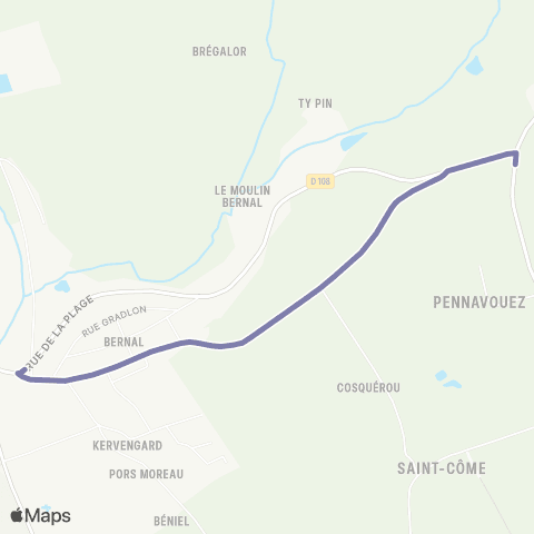 BreizhGo Car 29 Camaret - St Nic - Quimper - 937 TAD map