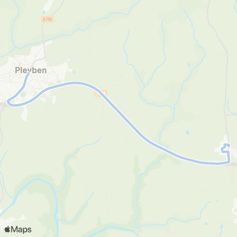 BreizhGo Car 29 Carhaix - Lennon - Brest - 961 TAD map