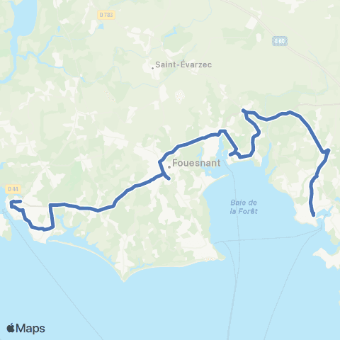 BreizhGo Car 29 Bénodet - Concarneau map