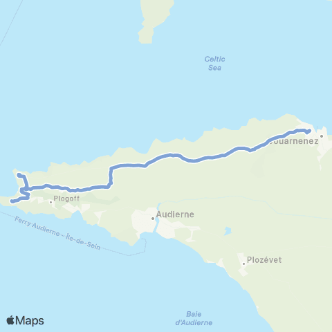 BreizhGo Car 29 Plogoff Pointe du Raz - Douarnenez map