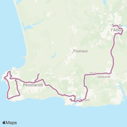 BreizhGo Car 29 St Guénolé - le Guilvinec - Pont l'Abbé map