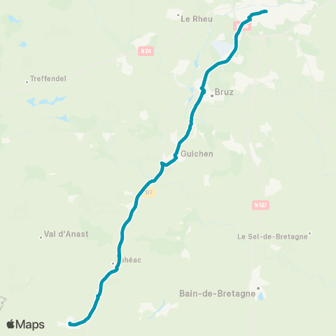 BreizhGo Car 35 Pipriac / Mernel - Rennes map