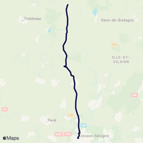 BreizhGo Car 35 Dingé - Rennes map