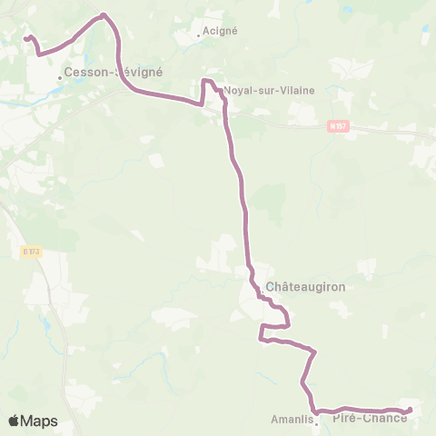 BreizhGo Car 35 Servon / Piré-Chancé - Noyal - Rennes map