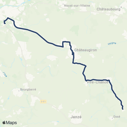 BreizhGo Car 35 La Guerche - Châteaugiron - Rennes map