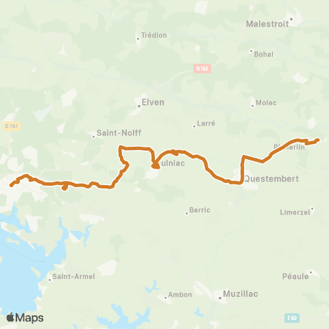 BreizhGo Car 56 Rochefort-en-Terre - Questembert - Vannes map