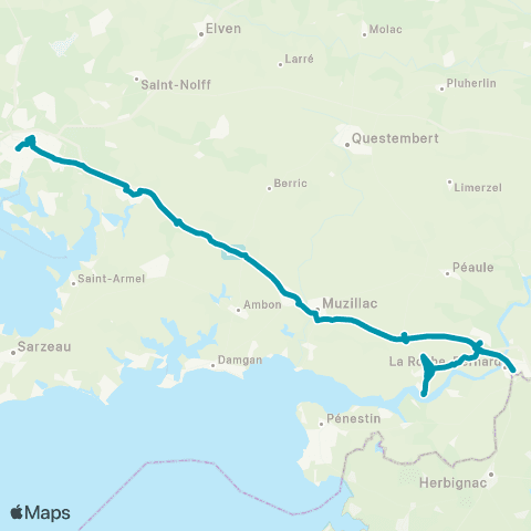 BreizhGo Car 56 La Roche Bernard - Muzillac - Vannes map