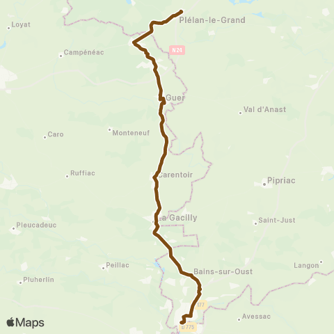 BreizhGo Car 56 Redon - Plélan-le-Grand map