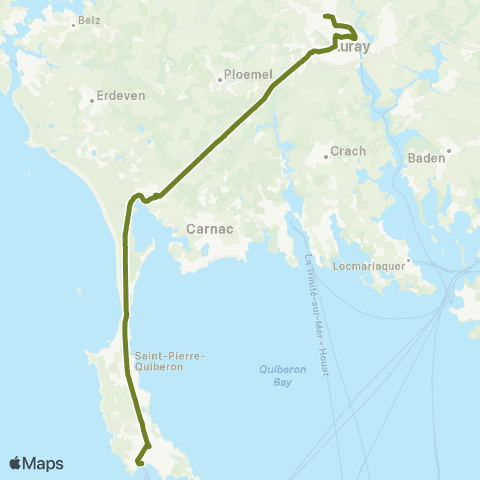 BreizhGo Car 56 Auray-Quiberon map