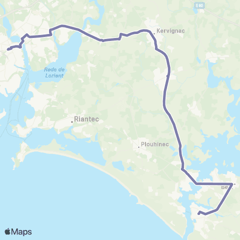 BreizhGo Car 56 Lorient - Kervignac - Etel map