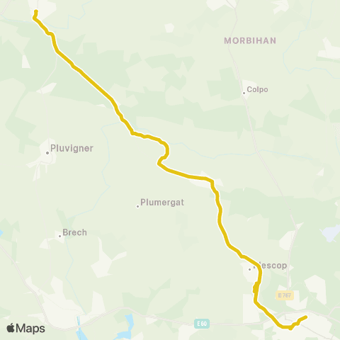 BreizhGo Car 56 Baud - Camors - Grand-Champ - Vannes map