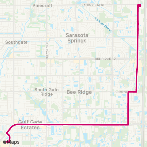 Breeze Transit Gulf Gate / Cattlemen map