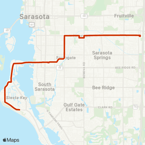Breeze Transit Siesta Key / Pinecraft / Cattlemen map