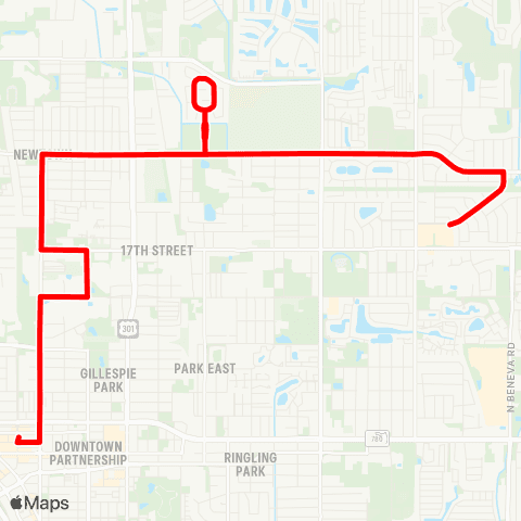Breeze Transit Downtown / N Orange / Newtown / NE Plaza map