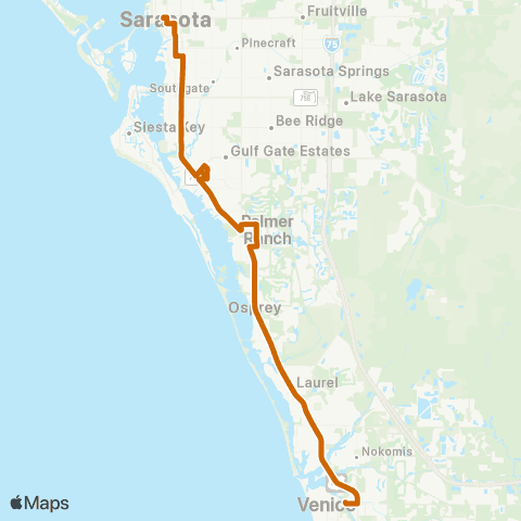 Breeze Transit Sarasota / US-41 / Venice map