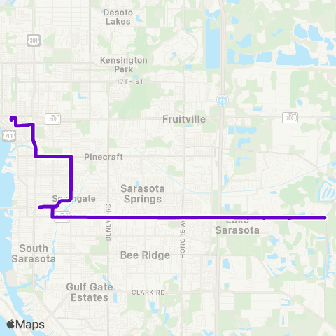 Breeze Transit Downtown / Southgate / Bee Ridge map