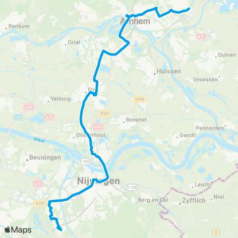 Breng Velp Zuid - Arnhem - Nijmegen Weezenhof / Aldenhof map