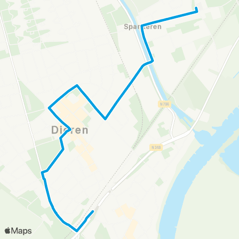 Breng Spankeren - Dieren Station map
