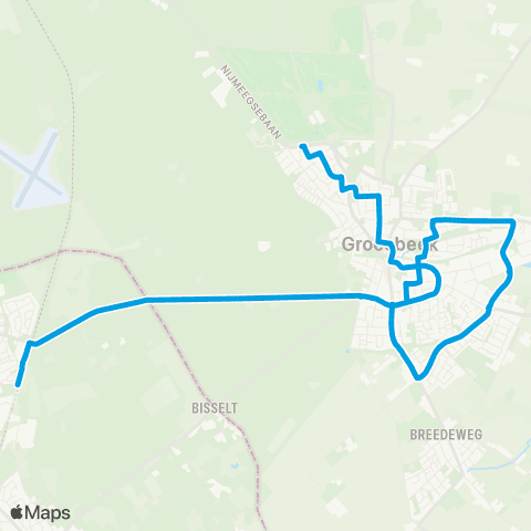 Breng Groesbeek Stekkenberg - Molenhoek Station map
