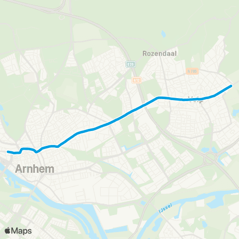 Breng Arnhem CS - Velp Beekhuizenseweg map