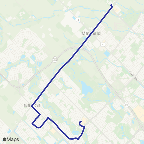 Brampton Transit Mayfield map