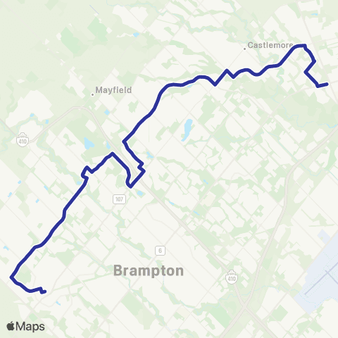 Brampton Transit Sandalwood map