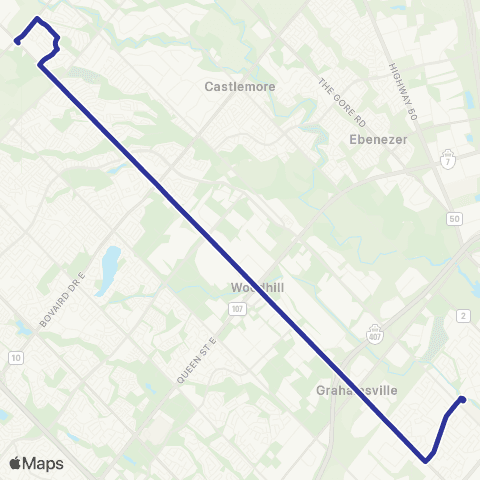 Brampton Transit Airport Road map