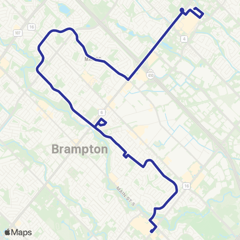 Brampton Transit Centre map