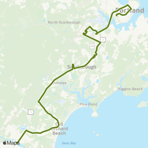BSOOB Transit Green / Saco - Portland map