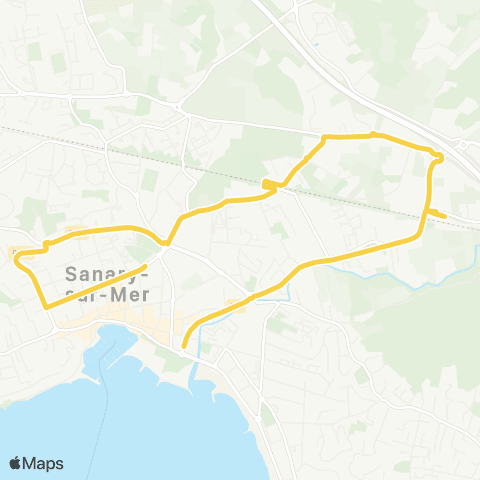 Navettes de Bandol / Sanary-sur-Mer Sanary - Gare Centre ville map