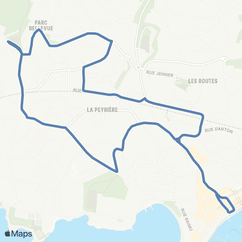 Navettes de Bandol / Sanary-sur-Mer Bandol - Ligne 1 map